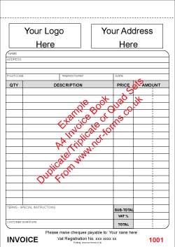 A4 NCR Invoice Book Template