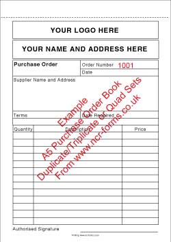 A5 NCR Purchase Order Book Template